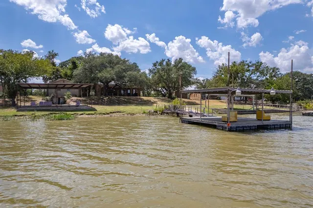 a view of a lake with houses