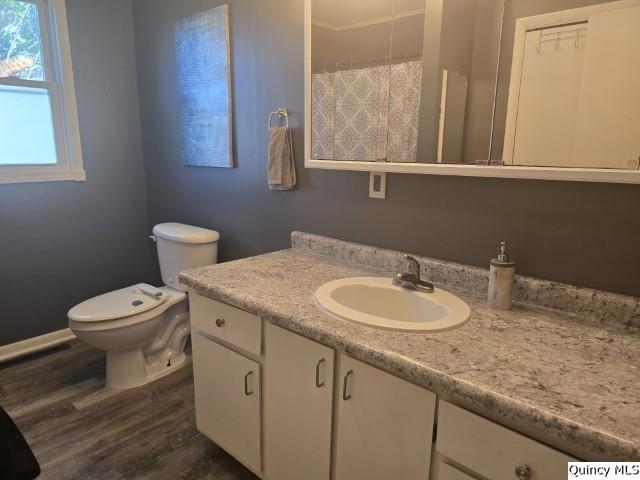 1541 Elm Street Hamilton, IL 62341 - Photo 14 of 31 a bathroom with a granite countertop sink and a toilet