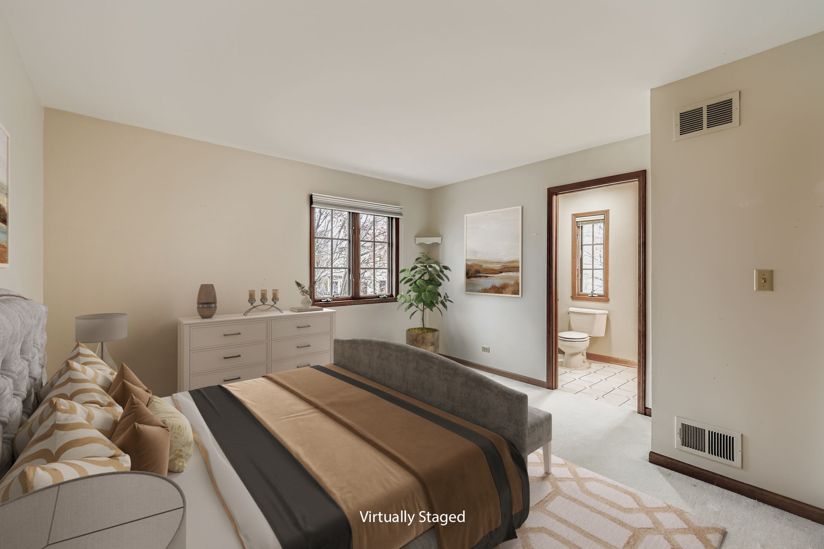 845 Harmon Boulevard Hoffman Estates, IL 60169 - Photo 25 of 33 a bedroom with a bed and a mirror