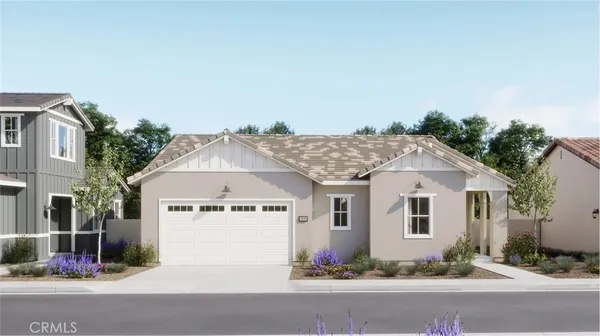 a front view of a house with a garage
