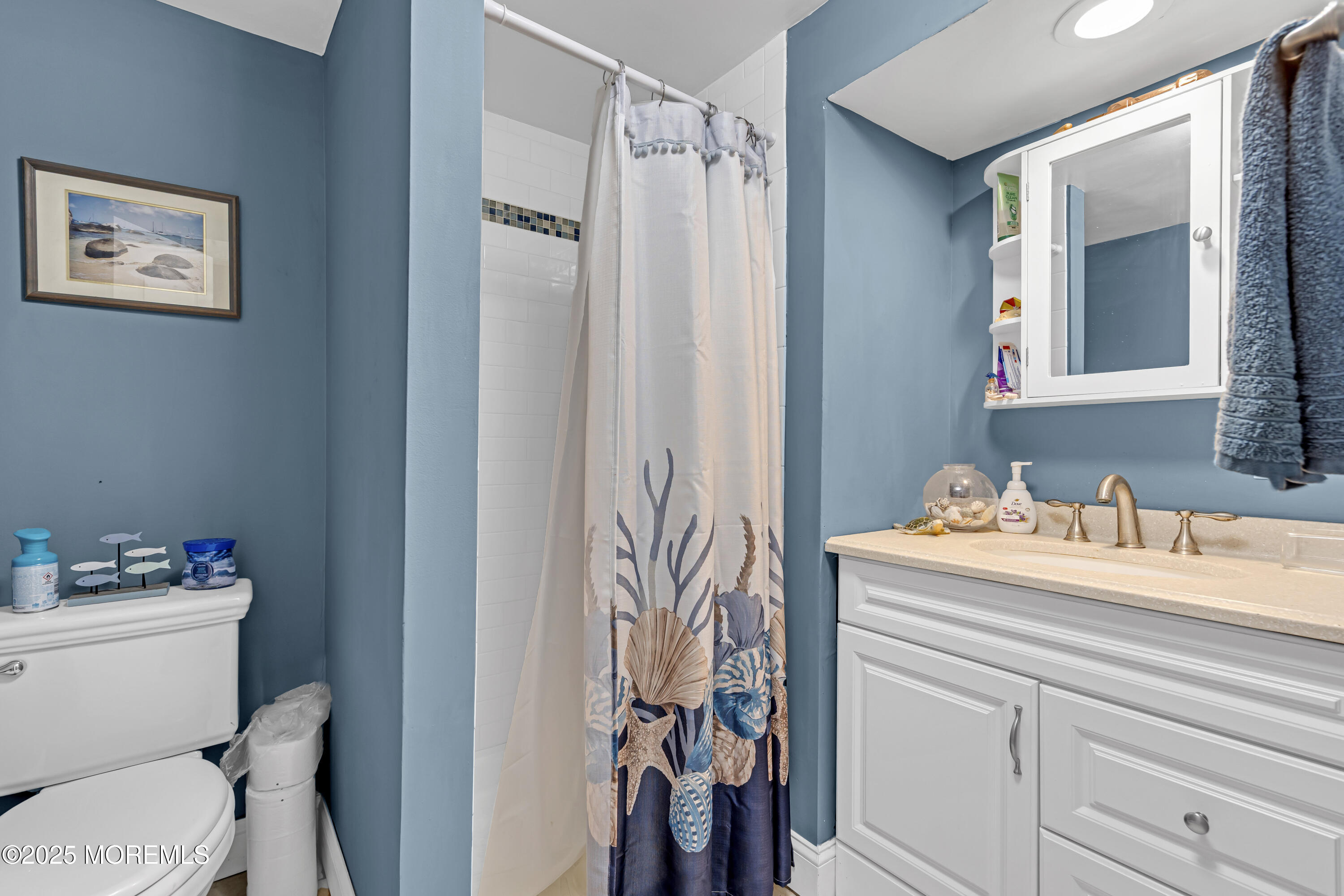 110 4th Avenue Tuckerton, NJ 08087 - Photo 27 of 38 a bathroom with a sink a toilet and a mirror
