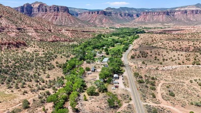 a view of a yard with an outdoor space