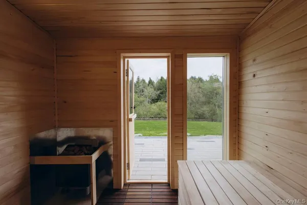 a view of a entryway of a house