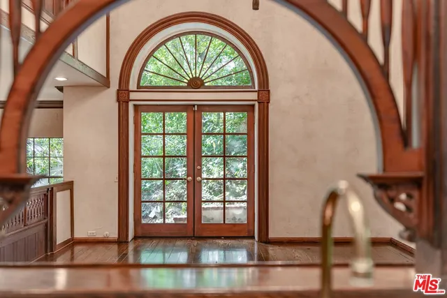 a view of a livingroom with furniture and wooden floor