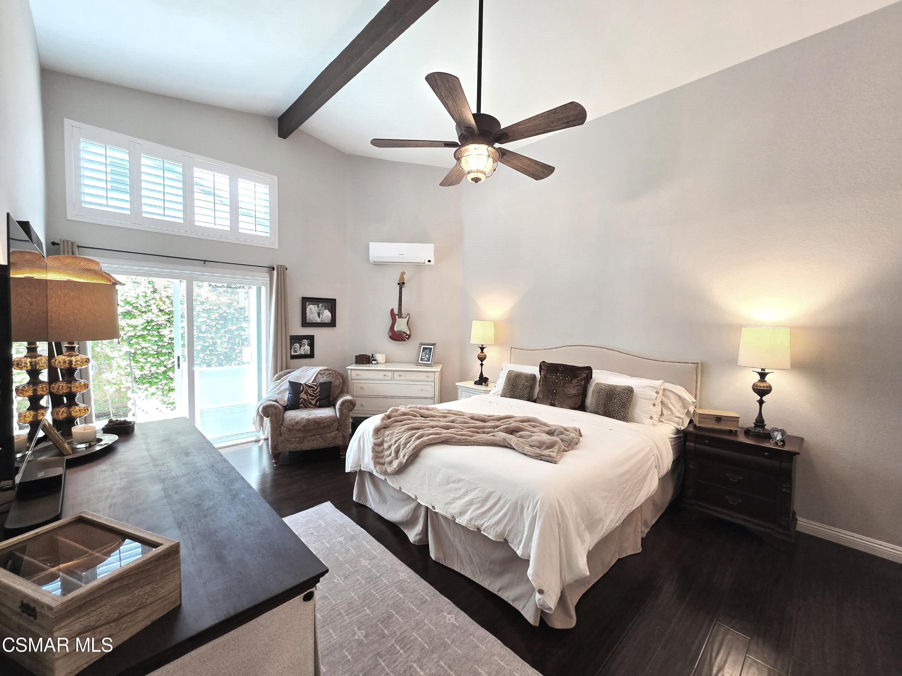 4798 Talmadge Road Moorpark, CA 93021 - Photo 26 of 65 a bed room with a bed window and a ceiling fan