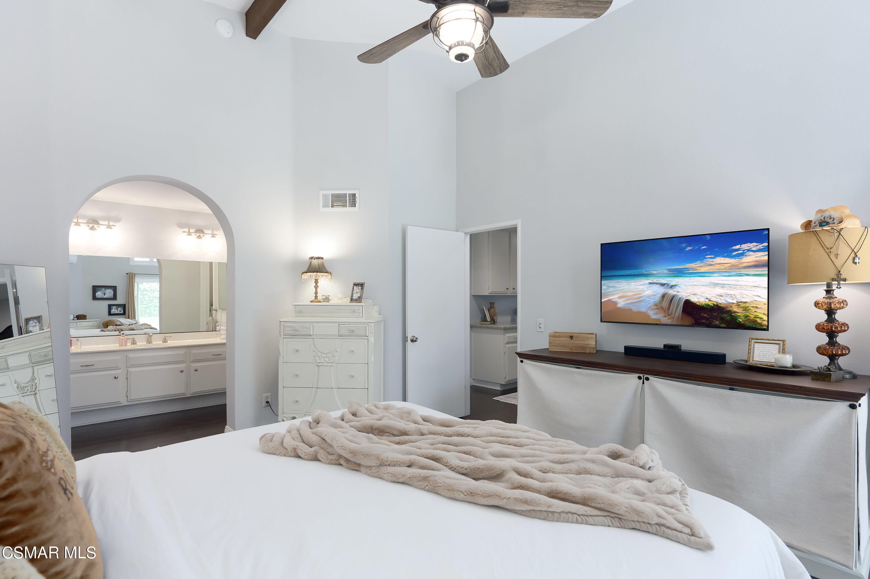 4798 Talmadge Road Moorpark, CA 93021 - Photo 31 of 65 a bedroom with a bed and a flat screen tv