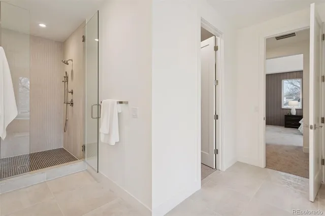 a bathroom with a shower