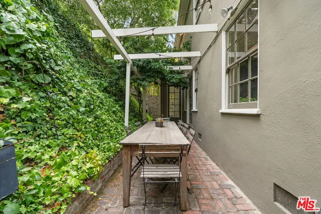 a view of an outdoor space with a balcony