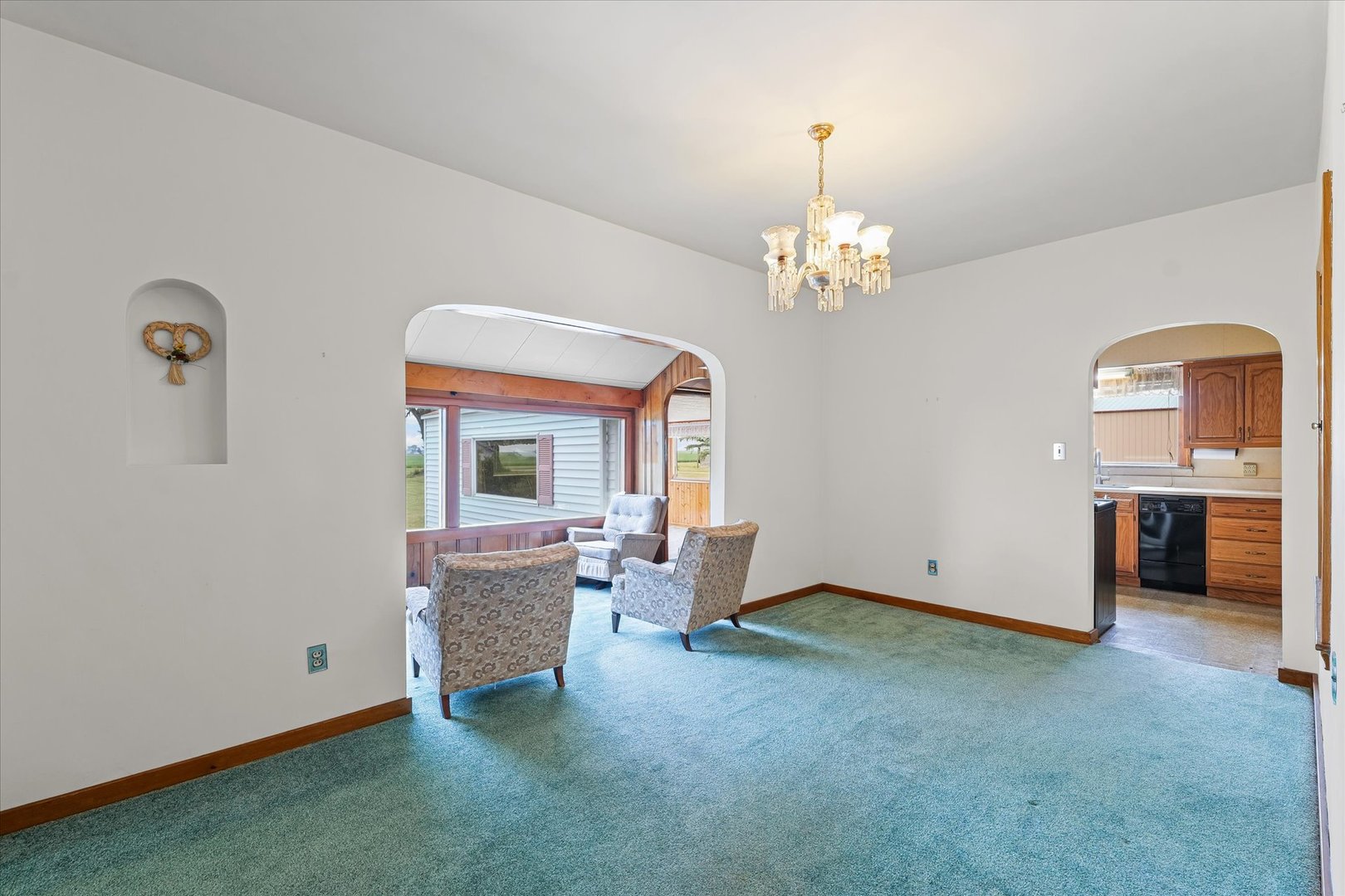 6292 North 100 East Road Allerton, IL 61810 - Photo 12 of 61 a view of a livingroom with furniture chandelier and a fireplace
