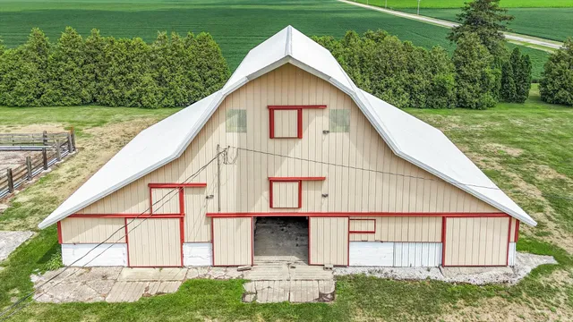 a view of parking garage with furniture