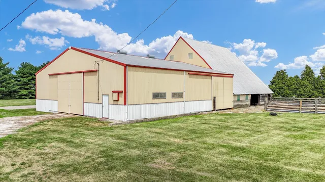 a view of a backyard of a house