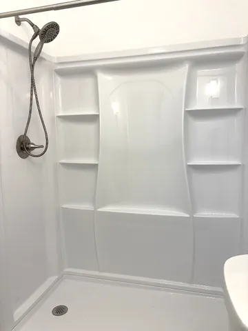 a bathroom with a shower