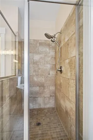 a view of a room with racks on the wall