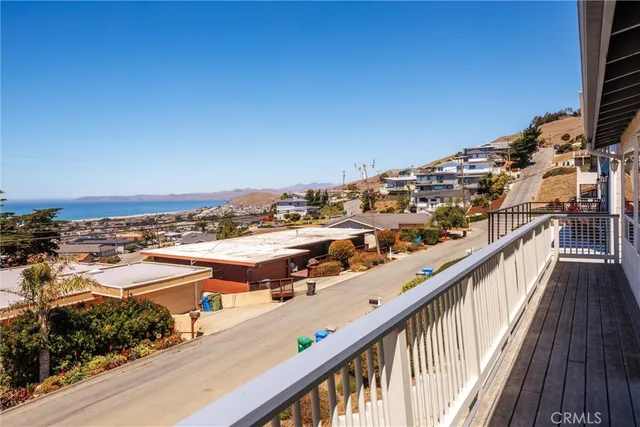 a terrace of a house with mountain view