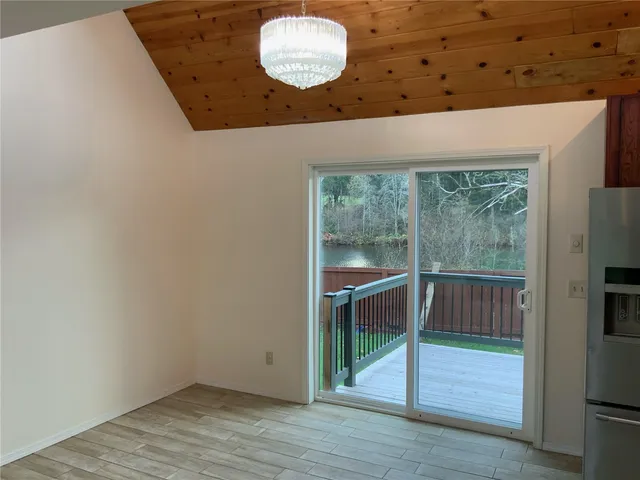 a view of a balcony with lake view