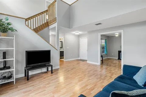 a view of livingroom with furniture and wooden floor
