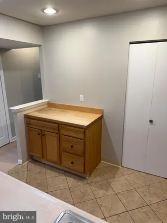 a room with cabinets