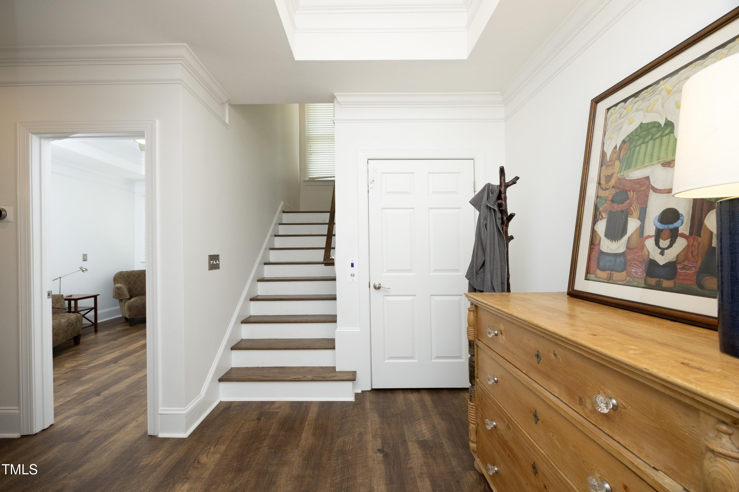2800 Charleston Oaks Drive Raleigh, NC 27614 - Photo 38 of 53 a view of entryway with wooden floor and stairs