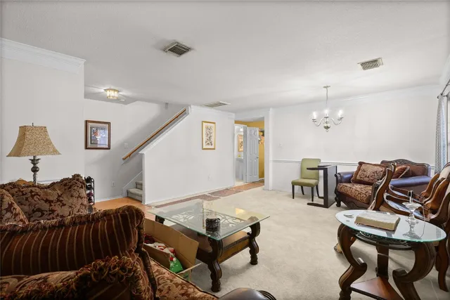 a living room with furniture