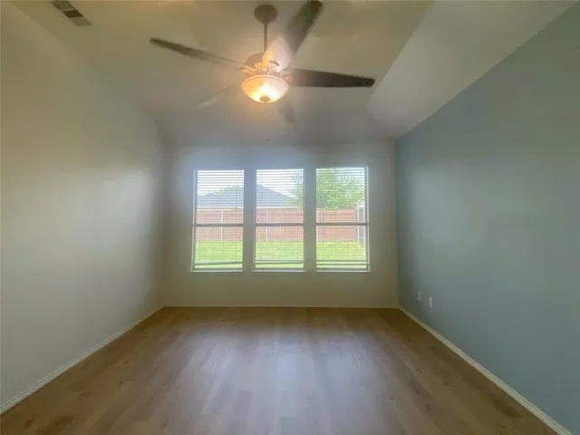 an empty room with a window