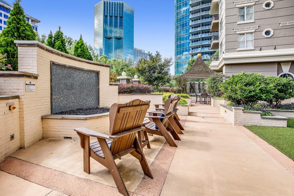 3334 Peachtree Road Northeast, Unit 1506 Atlanta, GA 30326 - Photo 35 of 51 a view of a patio with couches table and chairs and potted plants