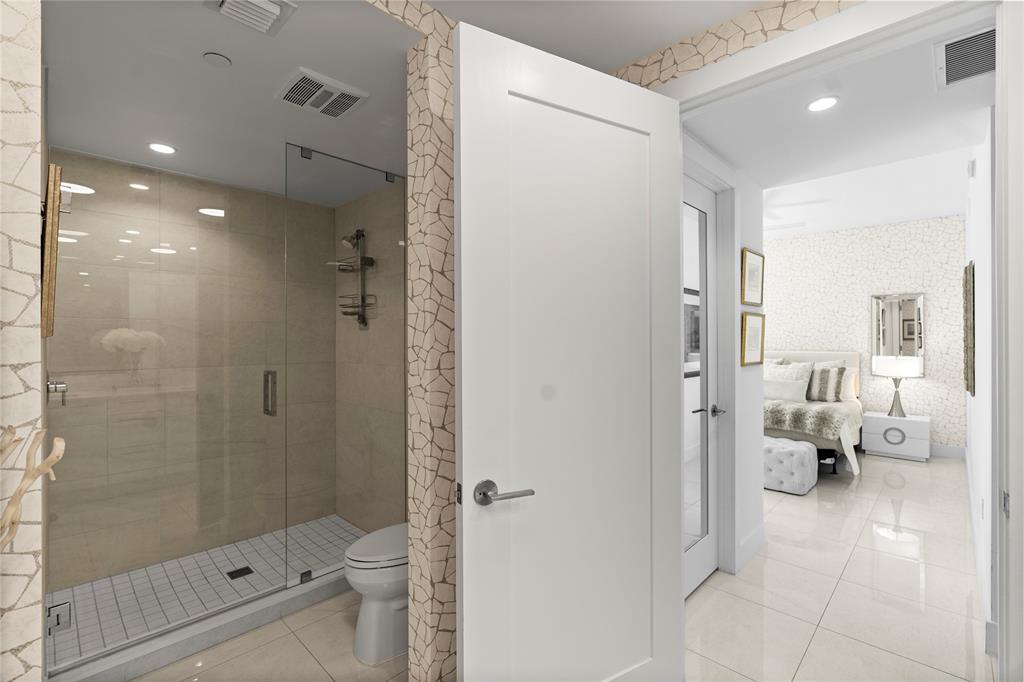 100 East Las Olas Boulevard, Unit 1901 Fort Lauderdale, FL 33301 - Photo 34 of 83 a bathroom with a shower and a toilet