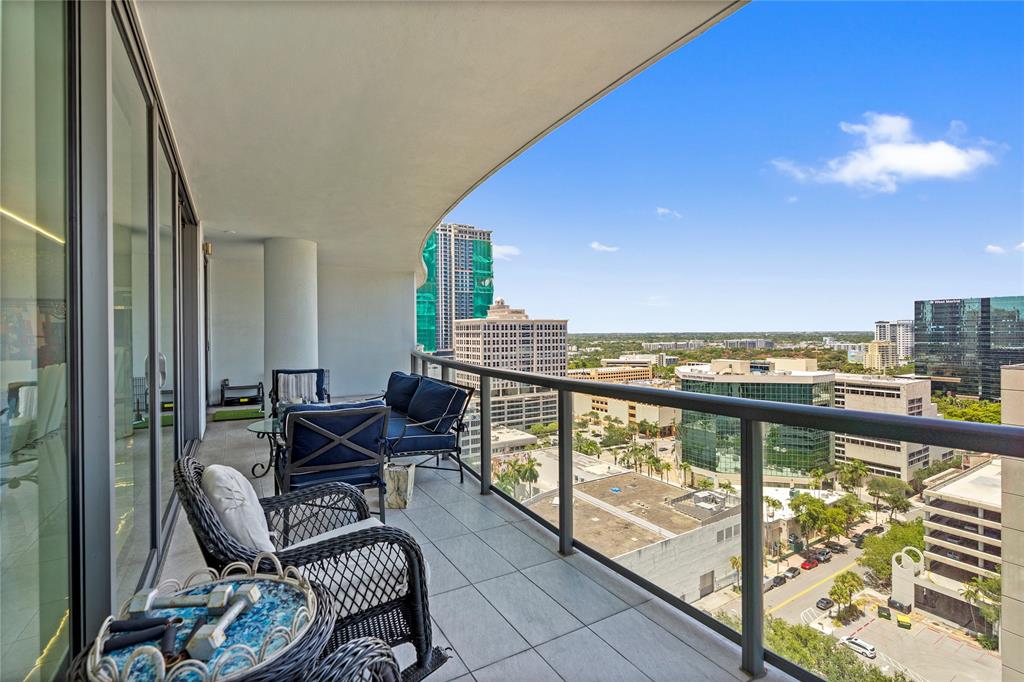 100 East Las Olas Boulevard, Unit 1901 Fort Lauderdale, FL 33301 - Photo 46 of 83 a view of a balcony with furniture