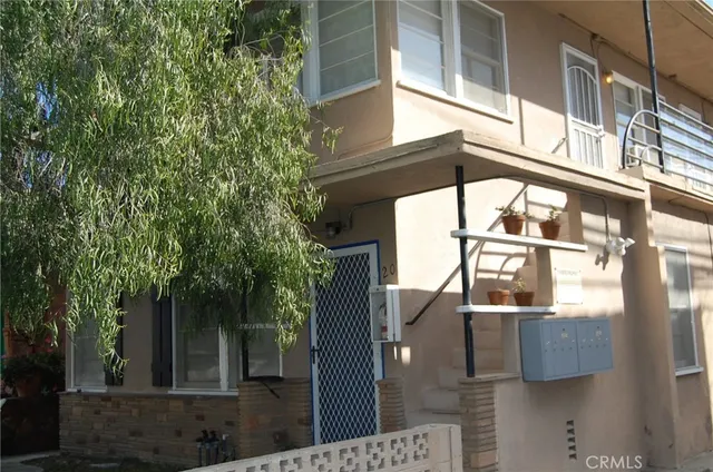 a view of a building from a windows