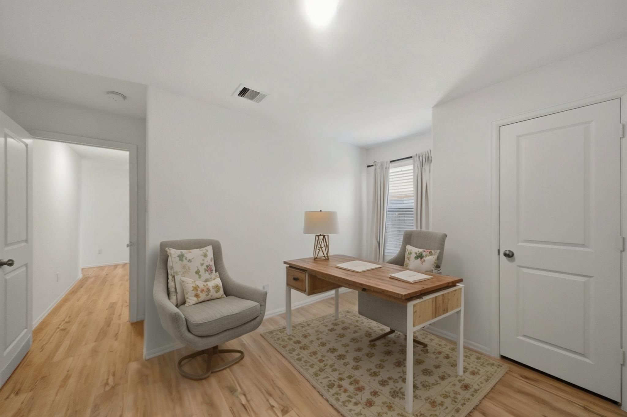 14502 Woodcott Warren Way Rosharon, TX 77583 - Photo 14 of 37 Secondary Bedroom 3—virtually staged to showcase its potential as a functional and stylish home office or flex space.