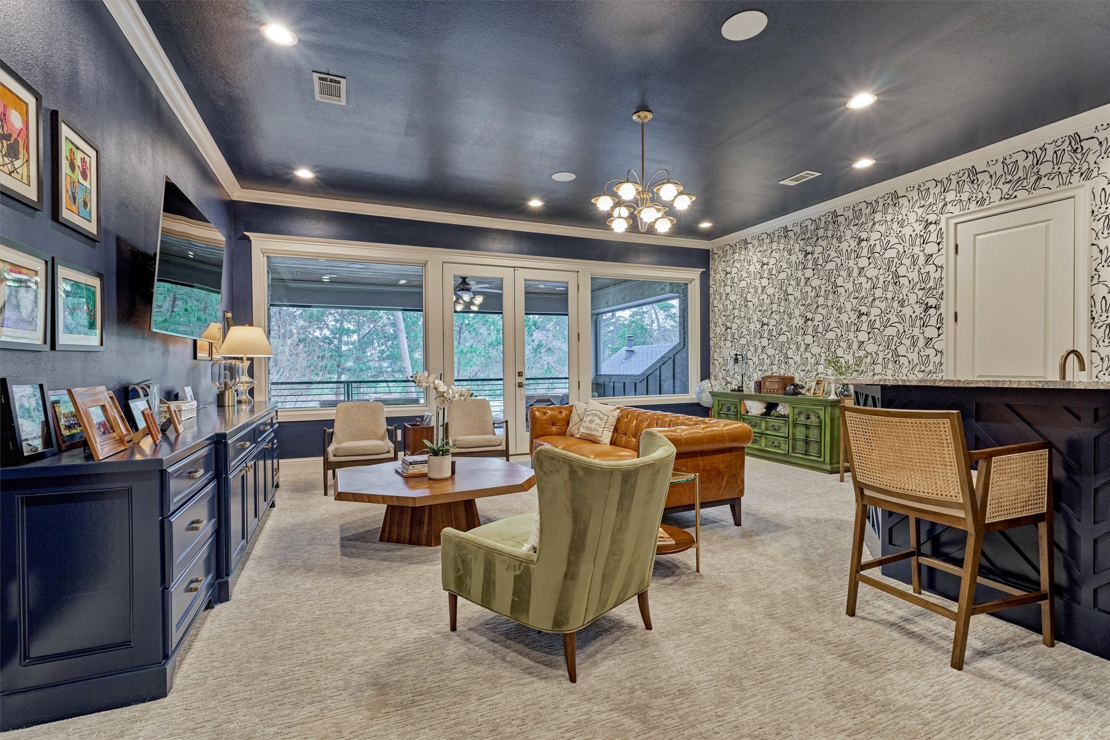 4463 Lily Bean Road Montgomery, TX 77316 - Photo 32 of 45 Second floor game room with full bar and enclosed balcony.