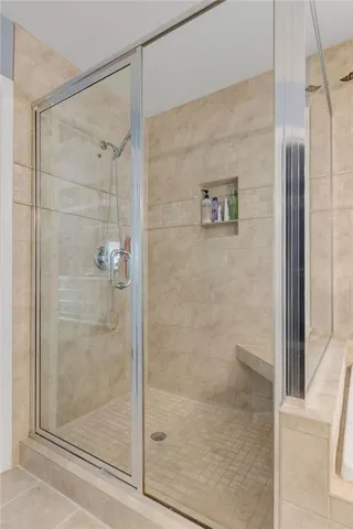 a bathroom with a shower