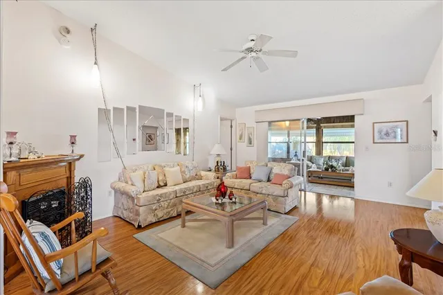 a living room with furniture