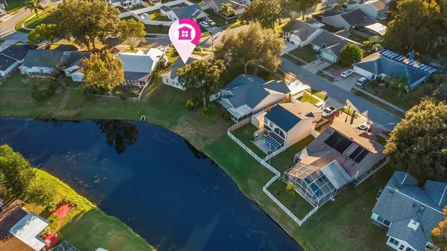 an aerial view of a house
