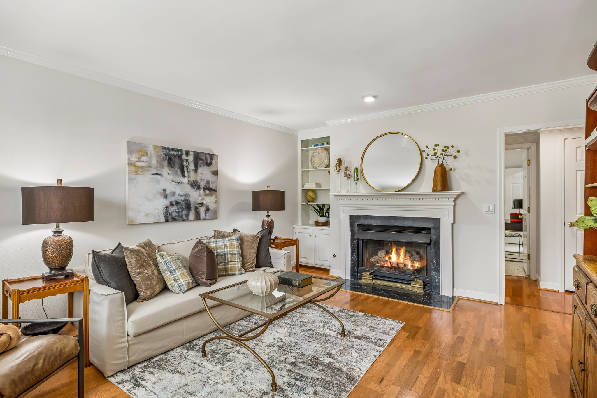 536 General George Patton Road Nashville, TN 37221 - Photo 2 of 39 a living room with furniture and a fireplace