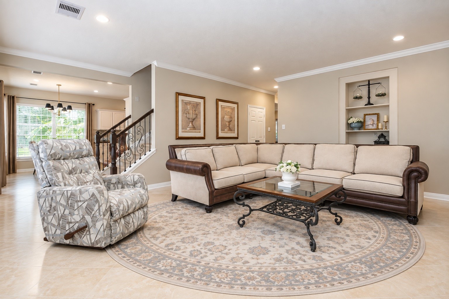 3106 Dulaney Road Houston, TX 77084 - Photo 4 of 33 The family room features neutral tile and 9 foot ceilings.