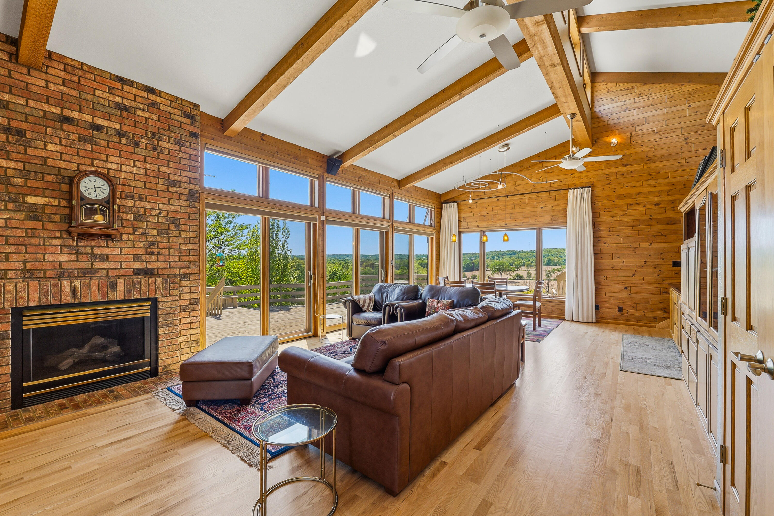 N6596 Riverview Road Plymouth, WI 53073 - Photo 14 of 67 Living Room w Floor to Ceiling Windows