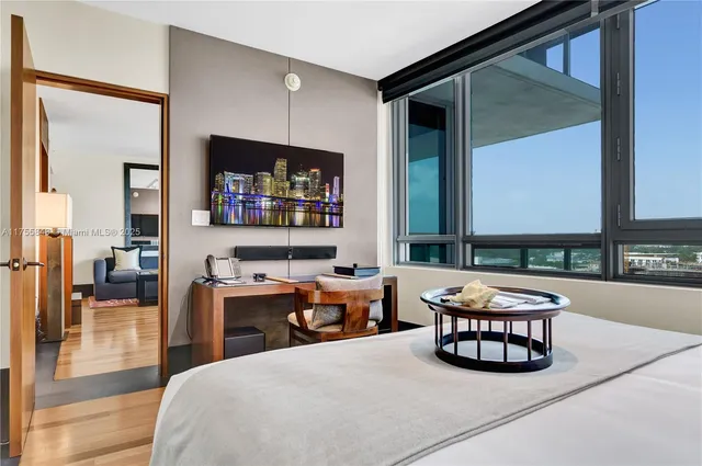 a living room with furniture