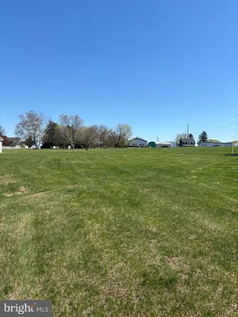 a view of a field with an ocean