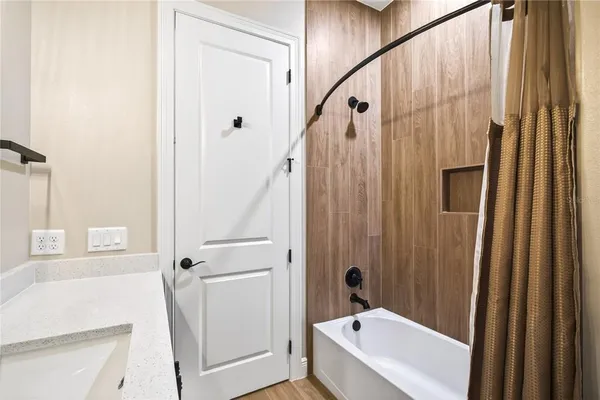 a building with a glass door and glass door