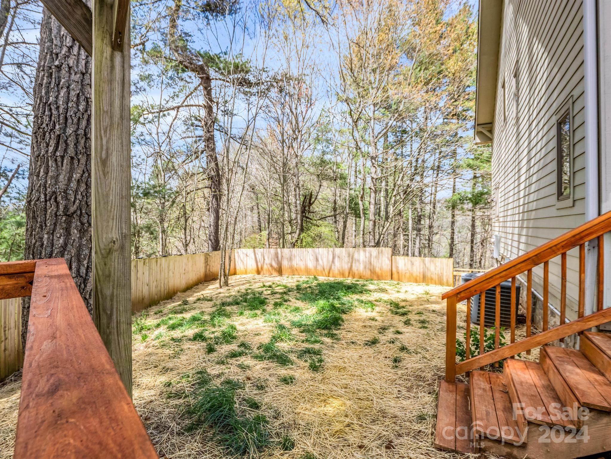 255 Oscar Young Road Mars Hill, NC 28754 - Photo 43 of 48 a backyard of a house with large trees