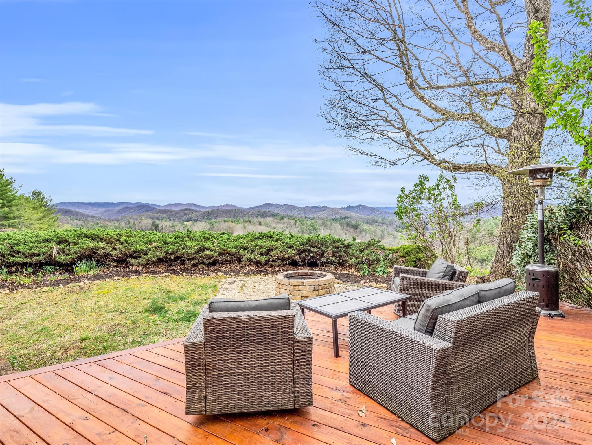 255 Oscar Young Road Mars Hill, NC 28754 - Photo 5 of 48 a view of a terrace with couches and pool