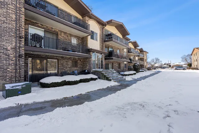 a view of a building with a street
