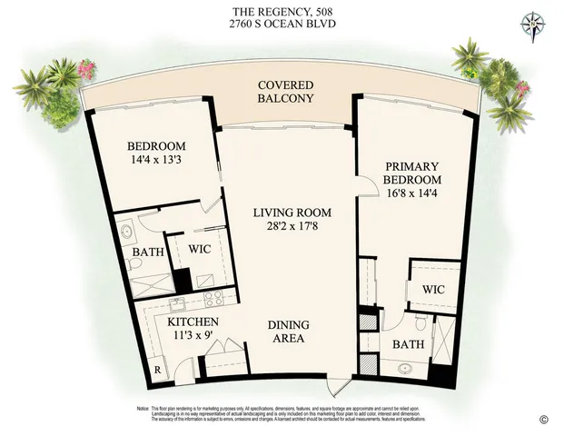 $1,250,000 | 2760 South Ocean Boulevard, Unit 508, Palm Beach, FL 33480