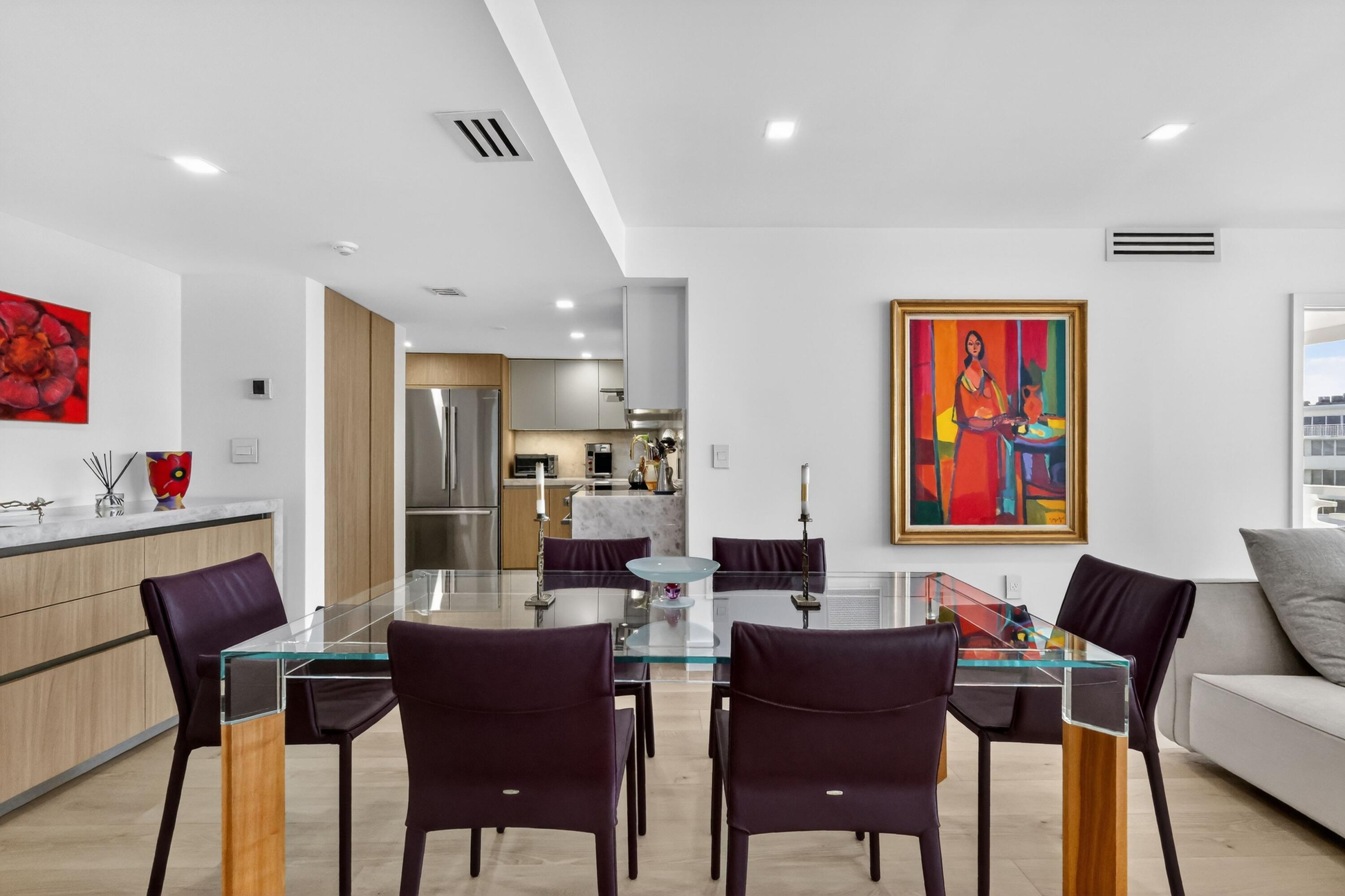 2760 South Ocean Boulevard, Unit 508 Palm Beach, FL 33480 - Photo 6 of 26 a living room with furniture kitchen view and a wooden floor