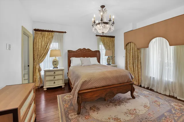 a bathroom with a sink vanity and mirror