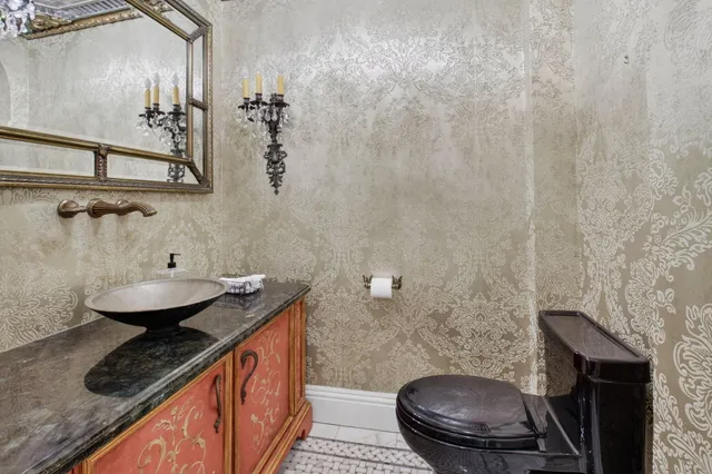 a view of a swimming pool with a yard