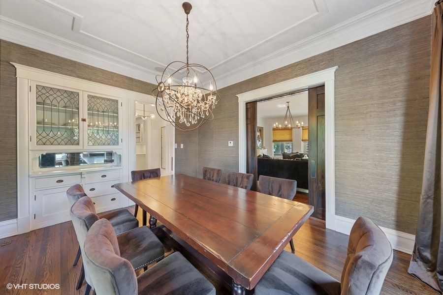 236 Melrose Avenue Elmhurst, IL 60126 - Photo 8 of 50 a view of a dining room with furniture wooden floor and chandelier