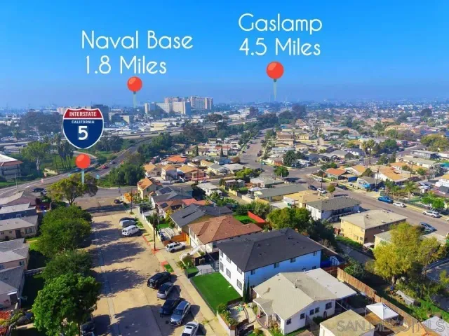 an aerial view of a city