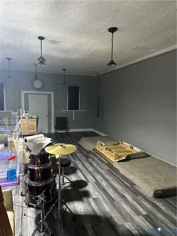 a bed room with a bed and a table