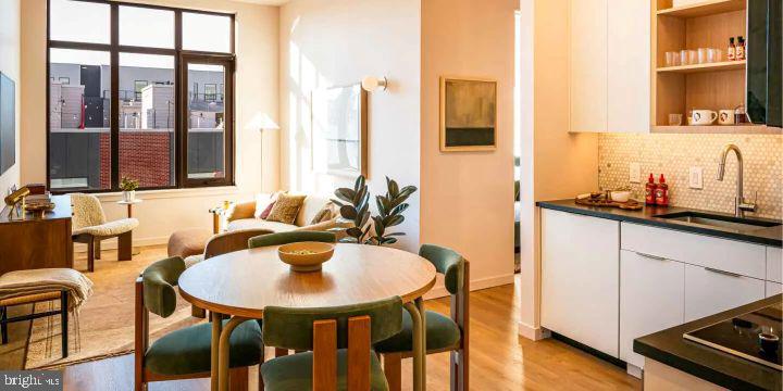 1700 North Front Street, Unit 1B218 Philadelphia, PA 19122 - Photo 6 of 22 a dining room with furniture and wooden floor